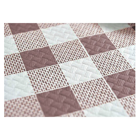 Pre-Cut Paper Tablecloth Brown Checkers 40g 1x1m (400 Units) 