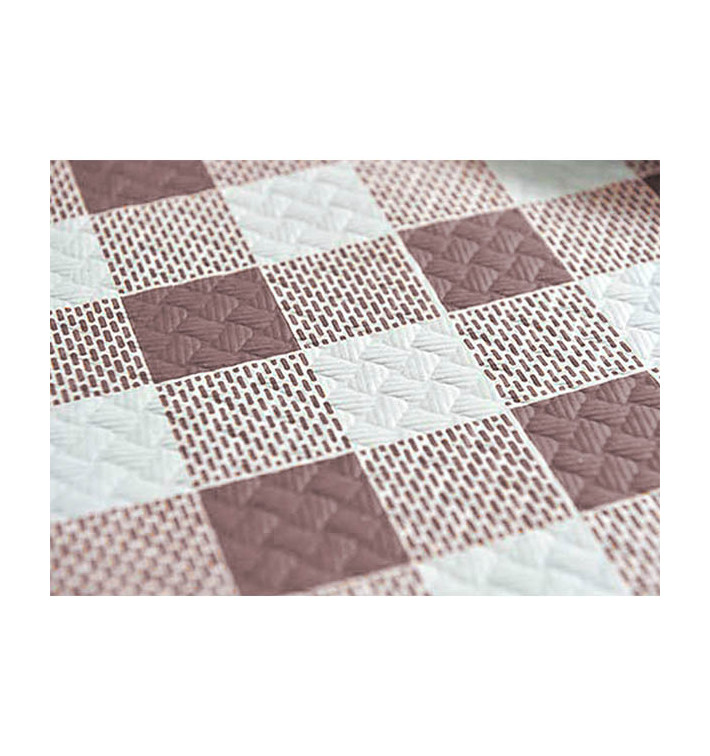 Pre-Cut Paper Tablecloth Brown Checkers 40g 1x1m (400 Units) Pre-Cut Paper Tablecloth Brown Checkers 40g 1x1m (400 Units)