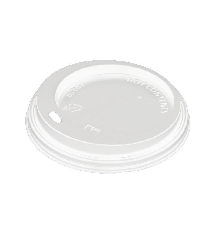 Wieczko z Otworem Białe Kubki 12, 16 i 22 Oz Ø9,0cm (1000 Sztuk) Wieczko z Otworem Białe Kubki 12, 16 i 22 Oz Ø9,0cm (1000 Sztuk)