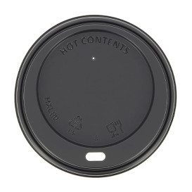 Wieczko z Otworem Czarni Kubki Kartonowe 8, 9, 12 Oz Ø8,0cm (100 Sztuk)