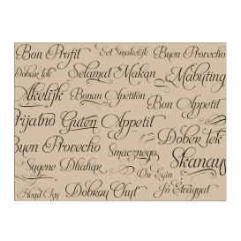 Obrus Papierowy Dekoracje 1x1m Kraft "Smacznego" 40g (400 Sztuk)