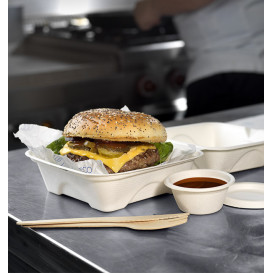 Pudełka na Burgeri Trzciny Cukrowej Białe 150x150x80mm (500 Sztuk)