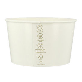 Miska Sałatkowa Papierowe Odnawialne Białe 635ml Ø12,5cm (45 Sztuk)