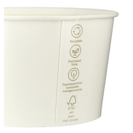 Miska Sałatkowa Papierowe Odnawialne Białe 635ml Ø12,5cm (45 Sztuk)