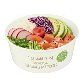 Miska Sałatkowa Papierowe Odnawialne Białe 775ml Ø15cm (45 Sztuk)