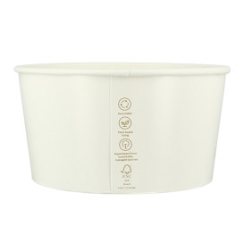 Miska Sałatkowa Papierowe Odnawialne Białe 1030ml Ø15,1cm (40 Sztuk)