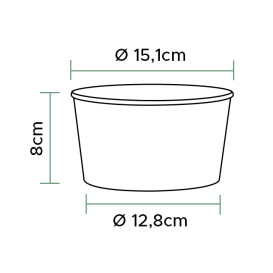Miska Sałatkowa Papierowe Odnawialne Białe 1030ml Ø15,1cm (40 Sztuk)