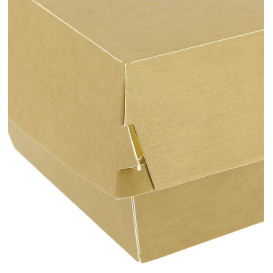 Opakowania Pudełka Burger Kartonowe Kraft Podwójnym Zamknięciem 11x11x7,5cm (50 Sztuk)