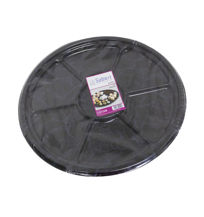 Tacki Plastikowe 6C Marmur 46 cm (50 Sztuk) Tacki Plastikowe 6C Marmur 46 cm (50 Sztuk)