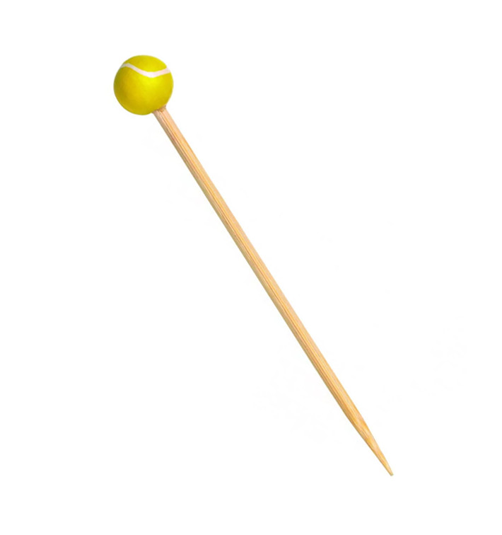 Szpikulce do Mięsa Bambusowe Dekoracje Tenis 120mm (100 Sztuk) Szpikulce do Mięsa Bambusowe Dekoracje Tenis 120mm (100 Sztuk)