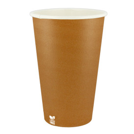 Kubek Papierowy Bez Plastiku 16 Oz/480ml "Karmel" Ø9,0cm (1.000 Sztuk)