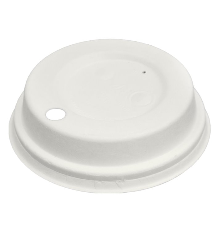 Pokrywka z Otworem Włókno Moulowanie Białe Ø8cm (60 Sztuk) Pokrywka z Otworem Włókno Moulowanie Białe Ø8cm (60 Sztuk)