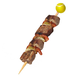Szpikulce do Mięsa Bambusowe Dekoracje Tenis 120mm (100 Sztuk)