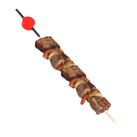 Szpikulce do Mięsa Bambusowe Czarni i Czerwerne "Japan" 12cm (100 Sztuk)