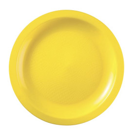 Talerz Plastikowe Płaski Żółty Round PP Ø18,5cm (600 Sztuk)