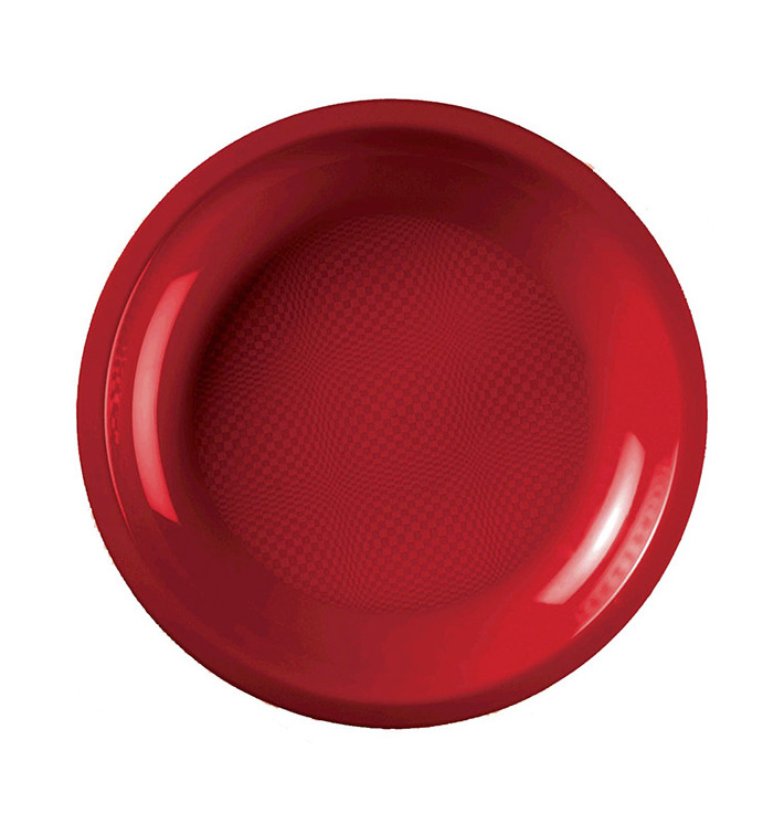 Talerz Plastikowe Płaski Czerwerne Round PP Ø220mm (600 Sztuk) Talerz Plastikowe Płaski Czerwerne Round PP Ø220mm (600 Sztuk)