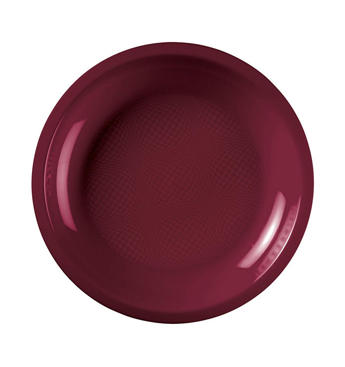 Talerz Plastikowe Płaski Bordeaux Round PP Ø220mm (50 Sztuk) Talerz Plastikowe Płaski Bordeaux Round PP Ø220mm (50 Sztuk)