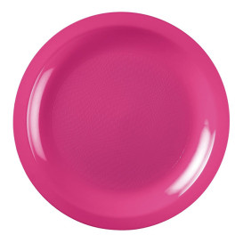 Talerz Plastikowe Płaski Fuchsia Round PP Ø220mm (50 Sztuk)