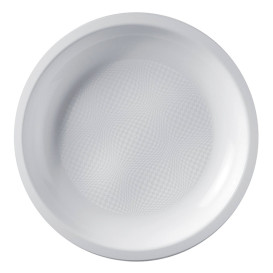 Talerz Plastikowe Płaski Białe Round PP Ø220mm (25 Sztuk)