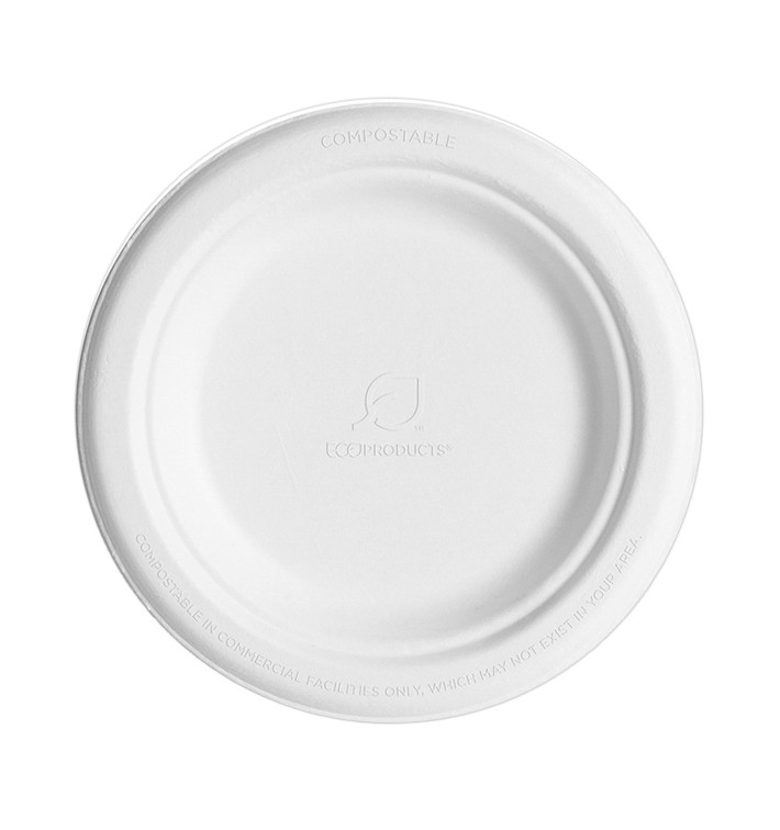 Talerz Trzciny Cukrowej Białe Ø155mm (50 Sztuk) Talerz Trzciny Cukrowej Białe Ø155mm (50 Sztuk)