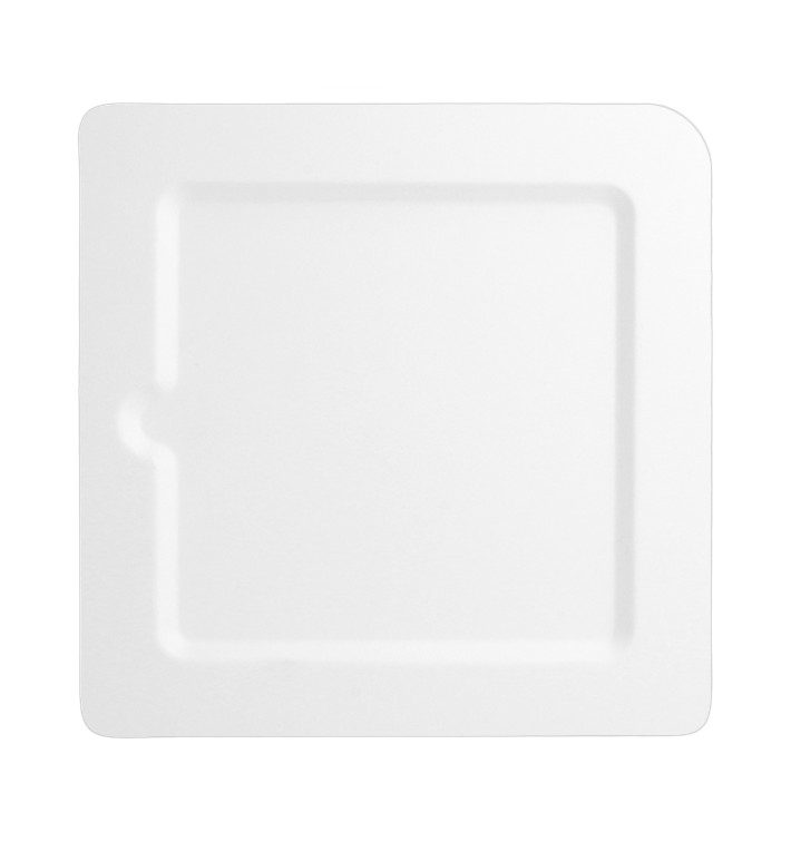 Tacki z Talerzem Trzciny Cukrowej Białe 200x200mm (50 Sztuk) Tacki z Talerzem Trzciny Cukrowej Białe 200x200mm (50 Sztuk)