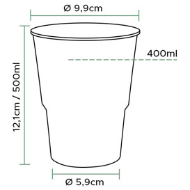 Kubki Plastikowe PP Przezroczyste 500ml (50 Sztuk)