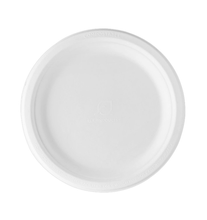 Talerz Trzciny Cukrowej Bagasse Białe Ø23 cm (500 Sztuk) Talerz Trzciny Cukrowej Bagasse Białe Ø23 cm (500 Sztuk)
