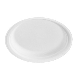 Talerz Trzciny Cukrowej Bagasse Białe Ø23 cm (500 Sztuk)