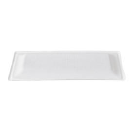 Tacki Trzciny Cukrowej Bagasse Białe 25,5x12,7 cm (50 Sztuk)