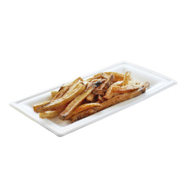 Tacki Trzciny Cukrowej Bagasse Białe 25,5x12,7 cm (50 Sztuk)