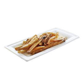 Tacki Trzciny Cukrowej Bagasse Białe 25,5x12,7 cm (500 Sztuk)