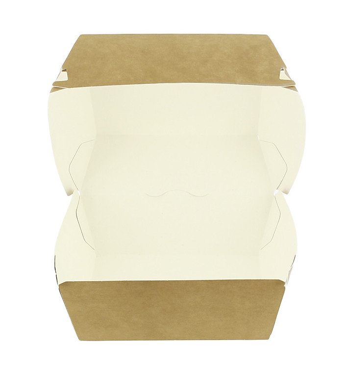 Opakowania Pudełka Burger Mega Kartonowe Kraft Podwójnym Zamknięciem 15,5x15,5x10cm (50 Sztuk) Opakowania Pudełka Burger Mega Kartonowe Kraft Podwójnym Zamknięciem 15,5x15,5x10cm (50 Sztuk)