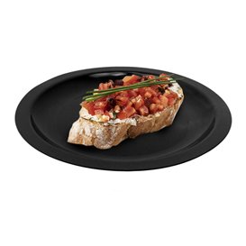 Talerz Plastikowe Płaski Czarni Round PP Ø185mm (25 Sztuk)