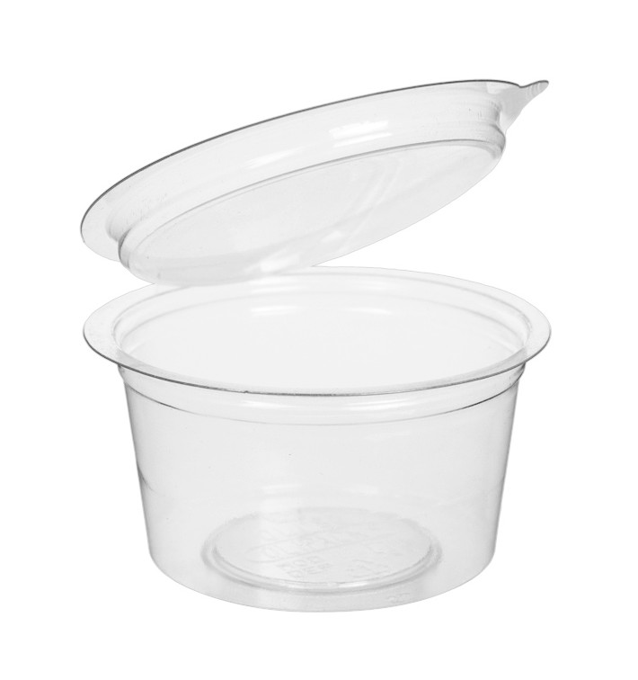Miski Okrągły Zawiasie APET Przezroczyste 80ml (450 Sztuk) Miski Okrągły Zawiasie APET Przezroczyste 80ml (450 Sztuk)
