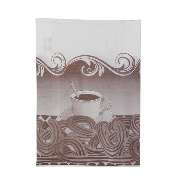 Torby na Churros Tłuszczoodporny 22+12x36cm (250 Sztuk) Torby na Churros Tłuszczoodporny 22+12x36cm (250 Sztuk)