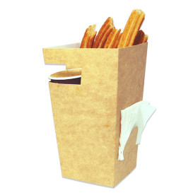 Pudełka Kartonowe na Churros z Czekolada Kraft 78x78x179mm (25 Sztuk)