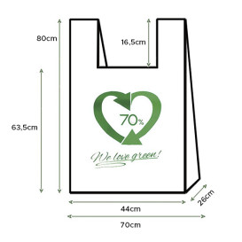 Plastikowa torba na koszulki 70% z Recyklingu 70x80cm 50µm (50 Sztuk)