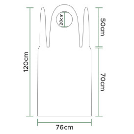 Disposable Plastic Apron PE G150 White 76x120cm (100 Units) 