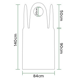 Disposable Plastic Apron PE G230 Blue 84x140cm (50 Units) 