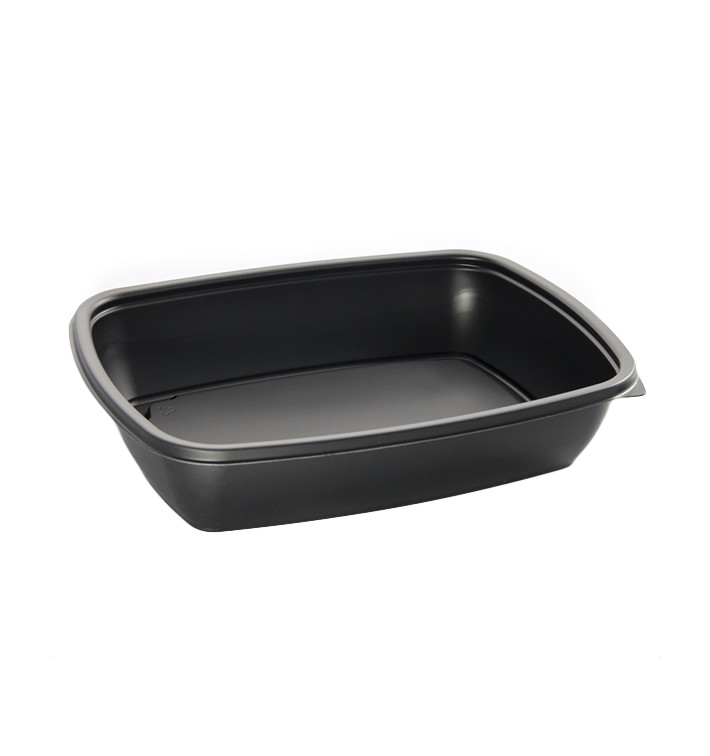 Pojemniki Plastikowe PP Czarni 900ml 23x16,5cm (300 Sztuk) Pojemniki Plastikowe PP Czarni 900ml 23x16,5cm (300 Sztuk)