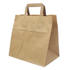 Miski Papierowe Kraft z Uchwytami Płaskis 70g/m² 26+18x26cm (50 Sztuk)