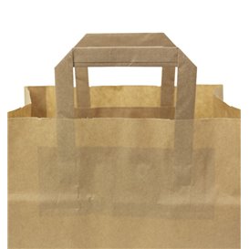 Miski Papierowe Kraft z Uchwytami Płaskis 70g/m² 26+18x26cm (50 Sztuk)