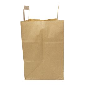 Miski Papierowe Kraft z Uchwytami Płaskis 70g/m² 26+18x26cm (50 Sztuk)