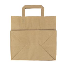 Miski Papierowe Kraft z Uchwytami Płaskis 70g/m² 26+18x26cm (50 Sztuk)