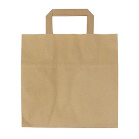 Miski Papierowe Kraft z Uchwytami Płaskis 70g/m² 26+18x26cm (50 Sztuk)
