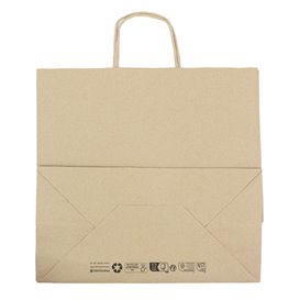 Miski Papierowe Kraft z Uchwytami Płaskis 70g/m² 26+18x26cm (250 Sztuk)