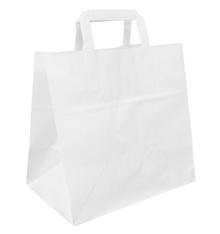 Miski Papierowe Białe z Uchwytami Płaskis 70g/m² 26+18x26cm (250 Sztuk) Miski Papierowe Białe z Uchwytami Płaskis 70g/m² 26+18x26cm (250 Sztuk)