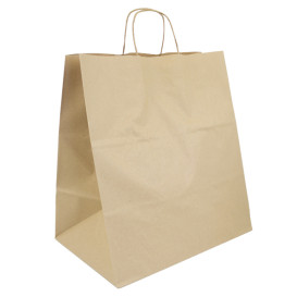 Torby Papierowe Kraft z Uchwytami 120g/m² 36+24x39cm (50 Sztuk)