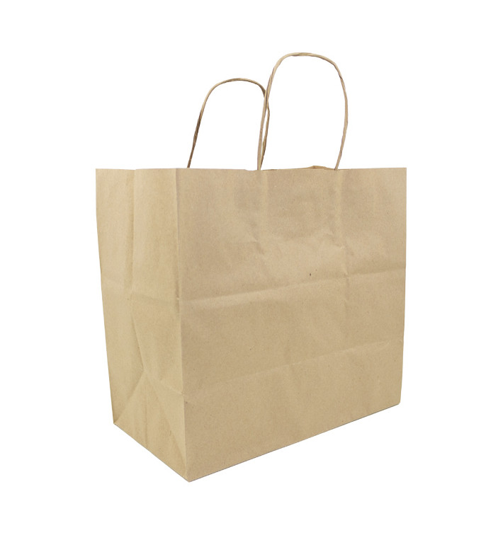 Torby Papierowe Kraft Hawanna z Uchwytami 100g/m² 28+16x27cm (50 Sztuk) Torby Papierowe Kraft Hawanna z Uchwytami 100g/m² 28+16x27cm (50 Sztuk)