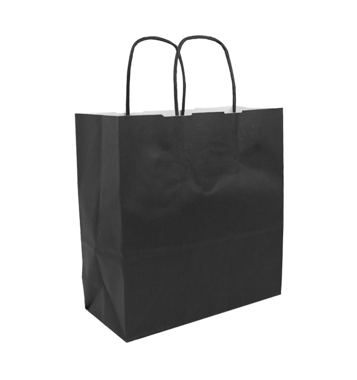 Miski Papierowe Kraft Czarni z Uchwytami 100g/m² 22+9x23cm (250 Sztuk) Miski Papierowe Kraft Czarni z Uchwytami 100g/m² 22+9x23cm (250 Sztuk)